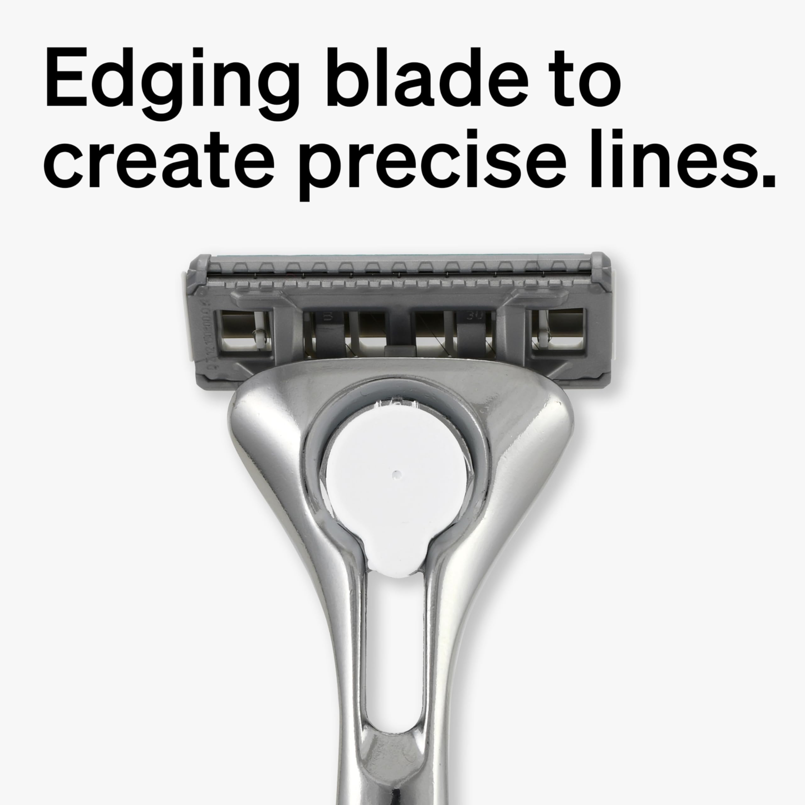 Schick Quattro Titanium refill featuring edging blade for precise lines.