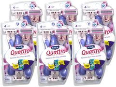 Schick Quattro Womens razor close-up showing four blades for smooth shaving.