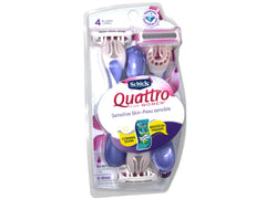 Schick Quattro Womens razor handle grip for comfortable control.