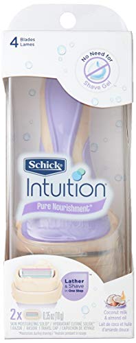 Schick Women's Intuition Pure Nourishment razor head assembly with smooth glide.