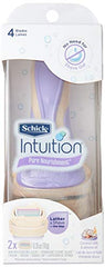 Schick Women's Intuition Pure Nourishment razor head assembly with smooth glide.