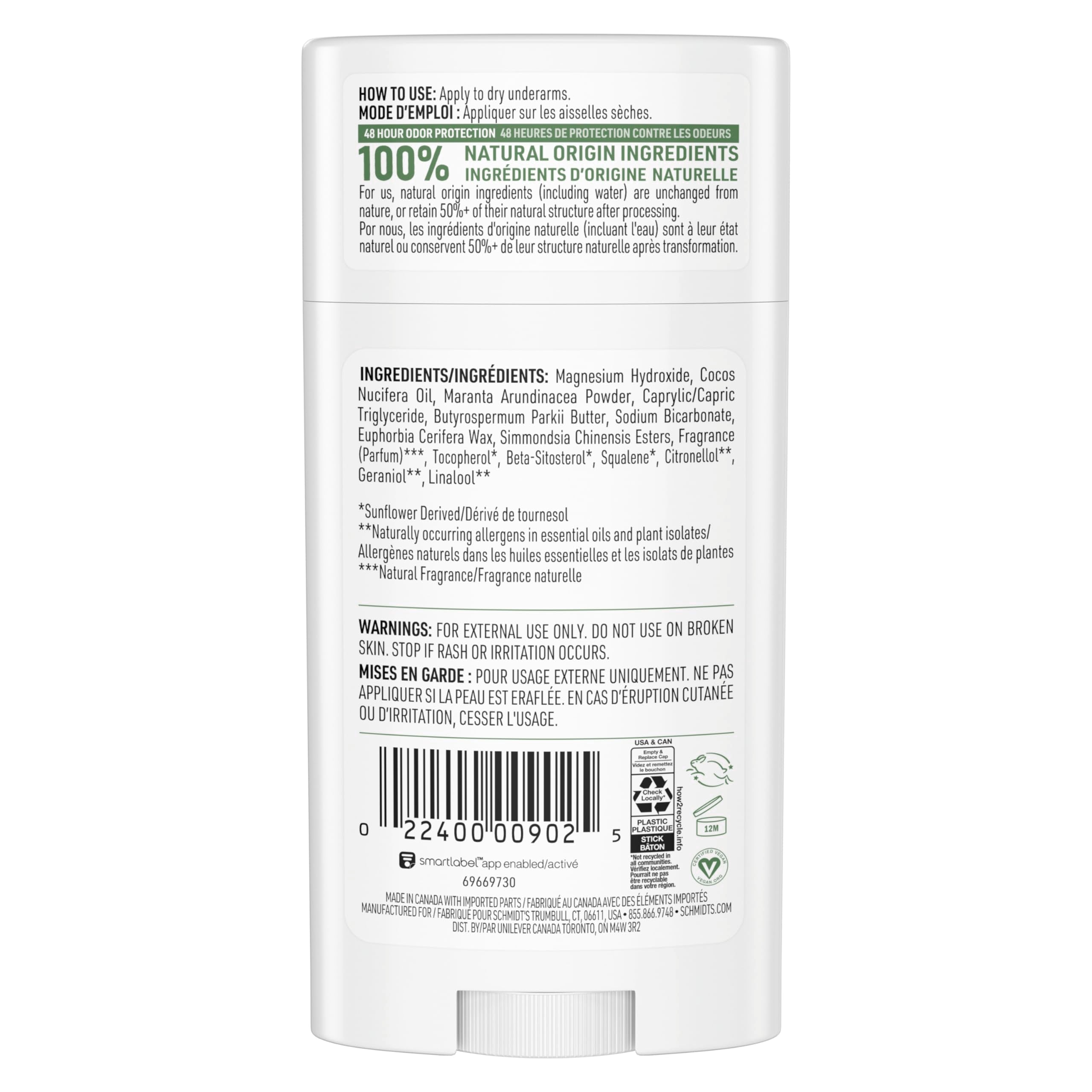 Packaging highlights aluminum-free, vegan formula for clean daily use.
