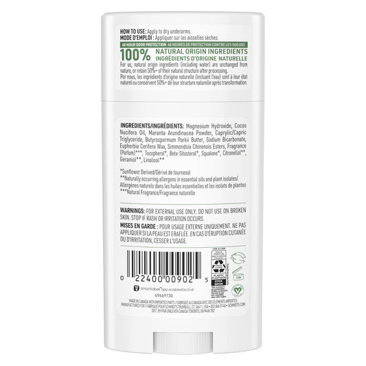 Packaging highlights aluminum-free, vegan formula for clean daily use.