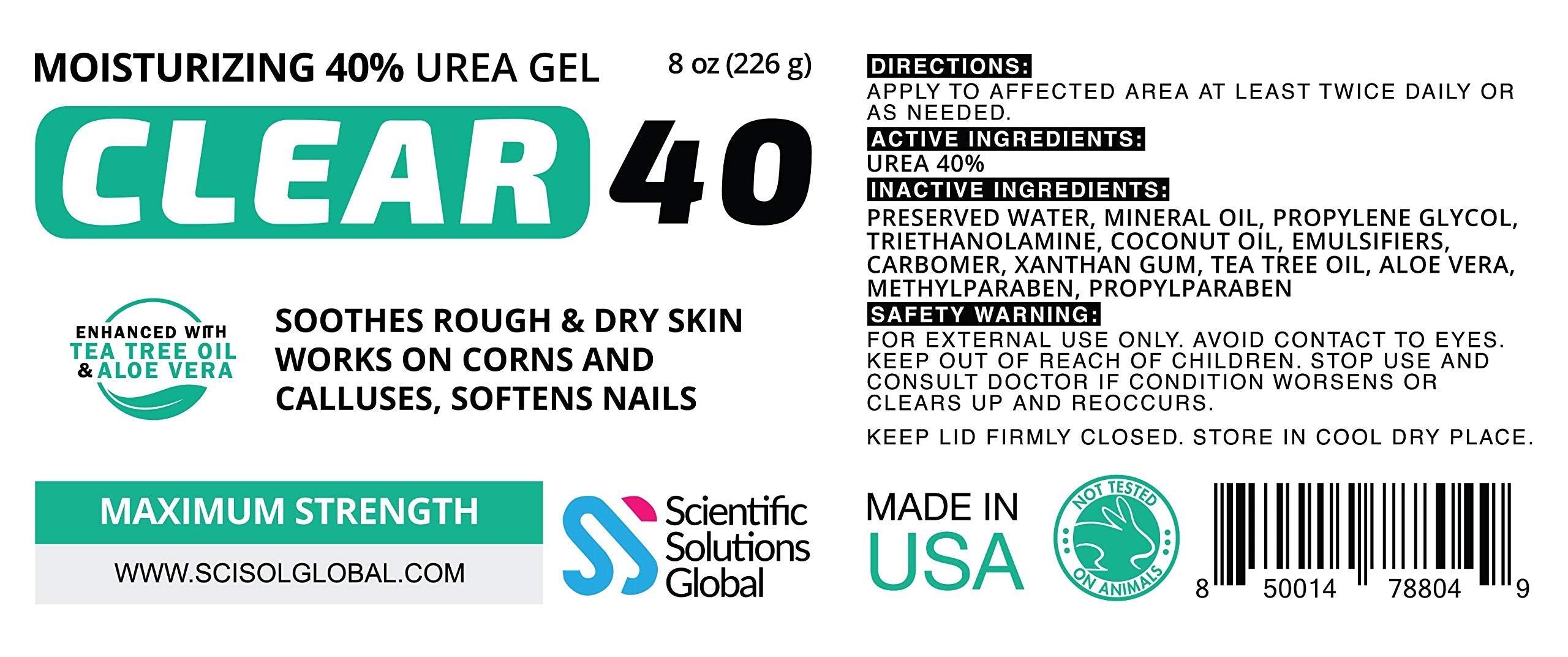 Scientific Solutions Global CLEAR 40 nourishes nails and surrounding skin.