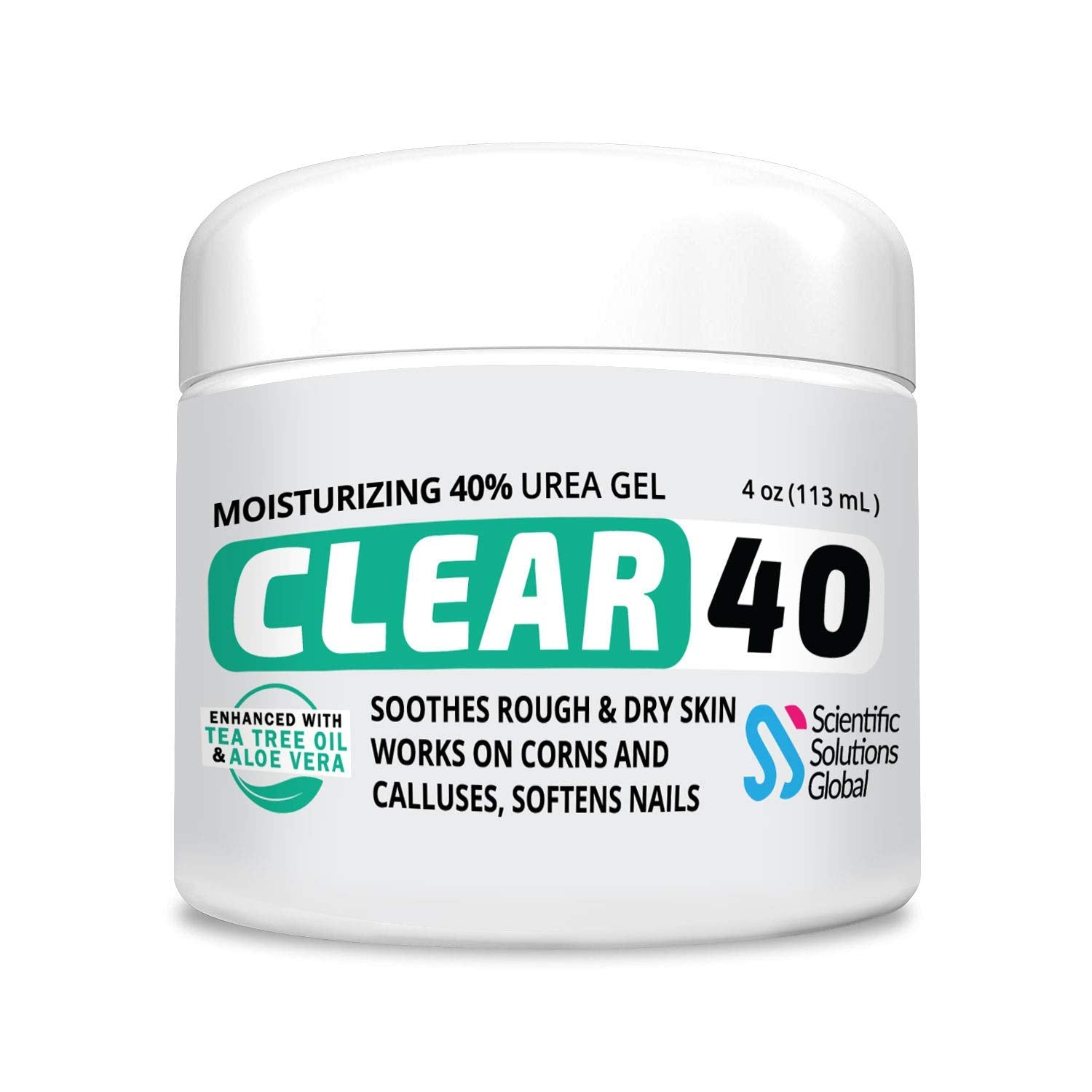 Scientific Solutions Global CLEAR 40% Urea Gel bottle for deep foot hydration