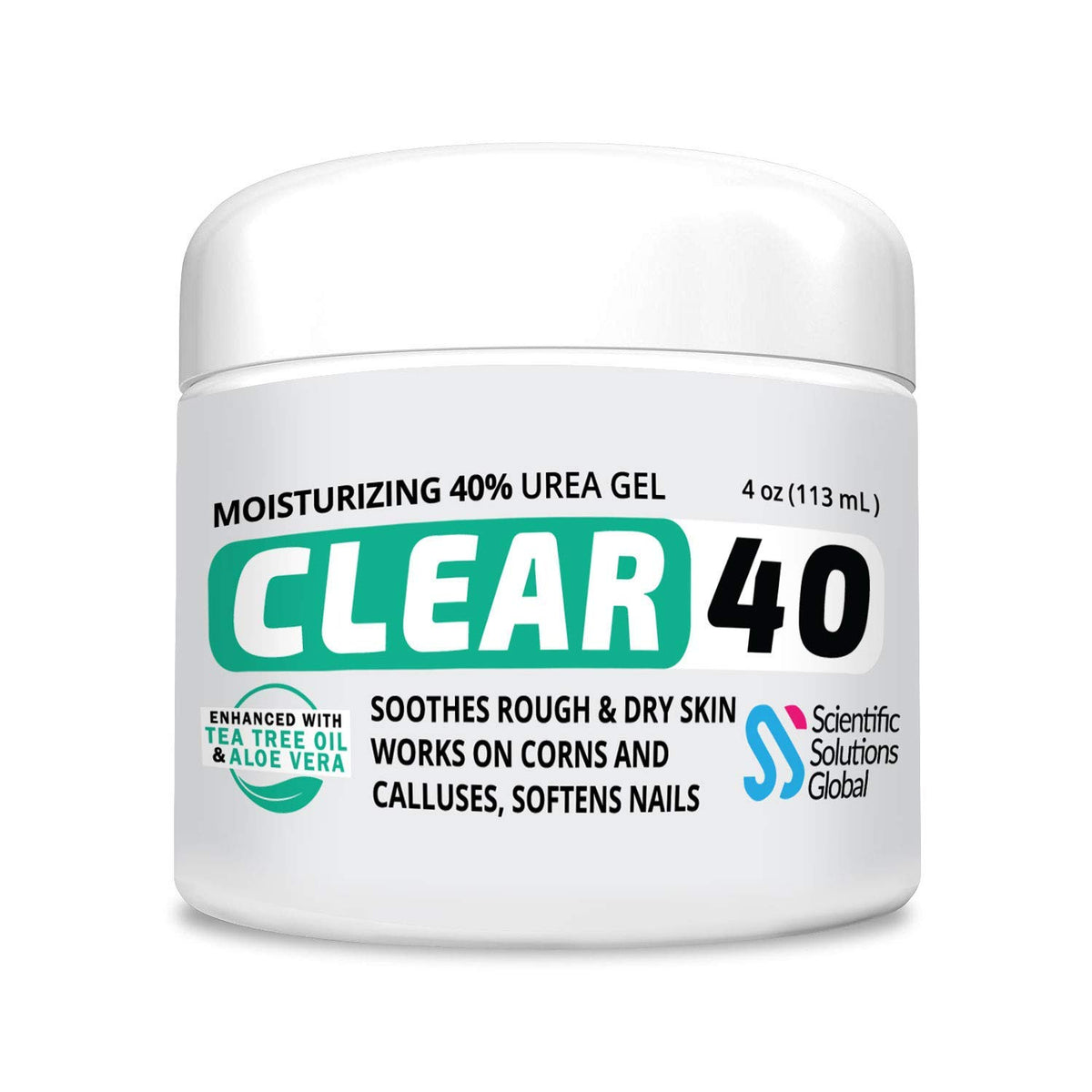 Scientific Solutions Global CLEAR 40% Urea Gel bottle for deep foot hydration