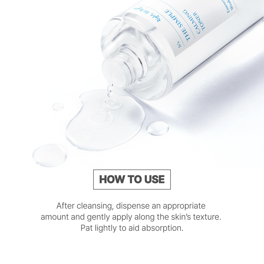 SCINIC Simple Calming Toner top view with clean, calm aesthetic