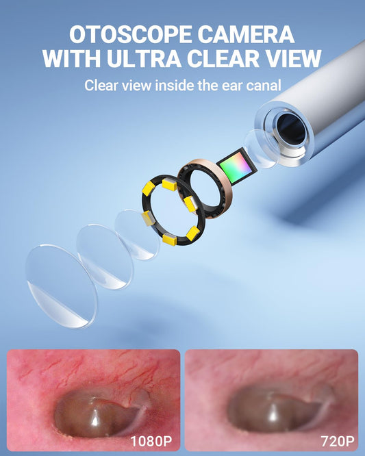 HD camera and six LEDs illuminate ear cleaning clearly.