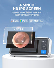 Four silicone scoopers protect ear canal during ScopeAround ear cleaning.