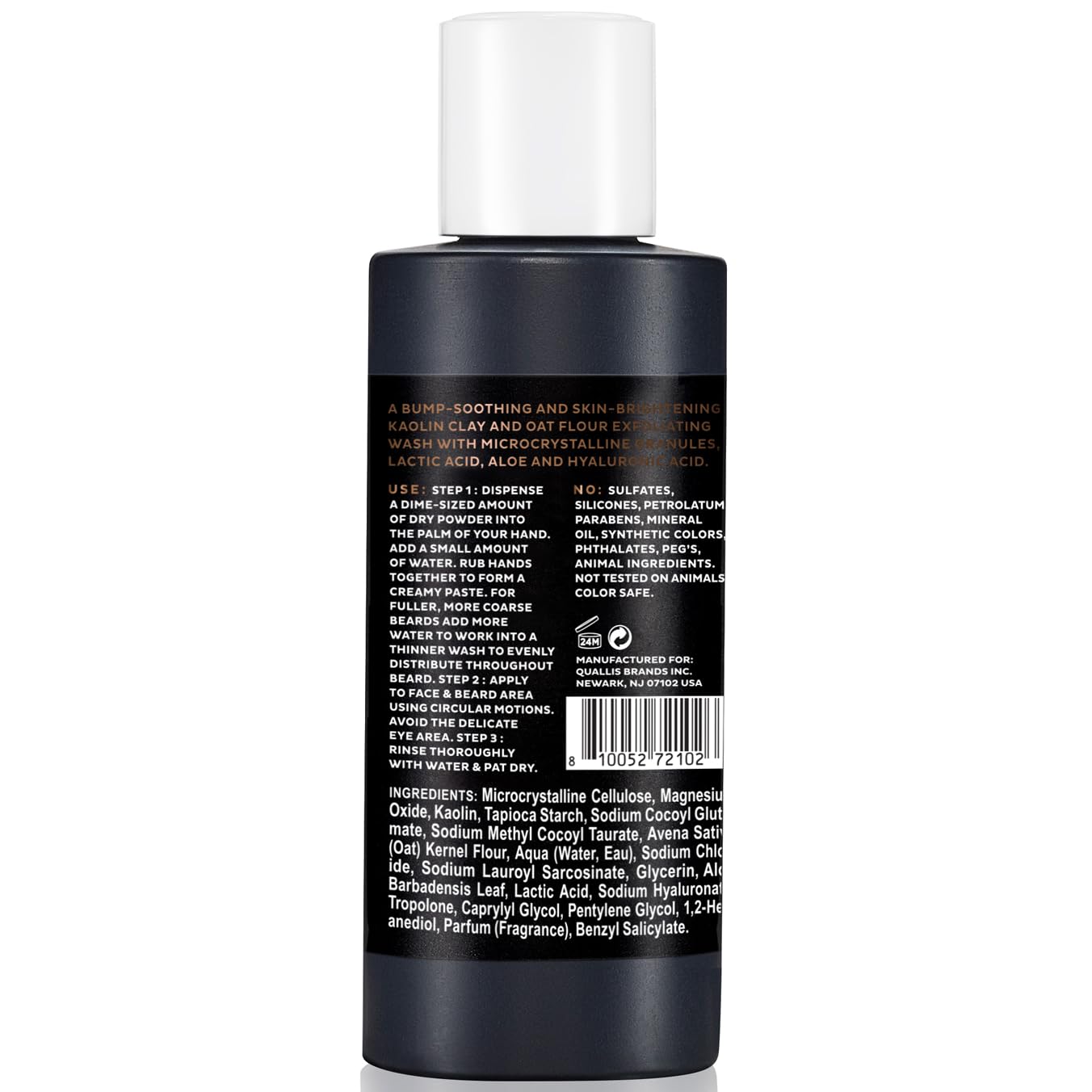 Scotch Porter exfoliating beard wash key ingredients kale and willow supporting healthy follicles.