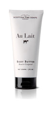 Scottish Fine Soaps Au Lait milk body butter tube for deep moisturizing and silky skin.