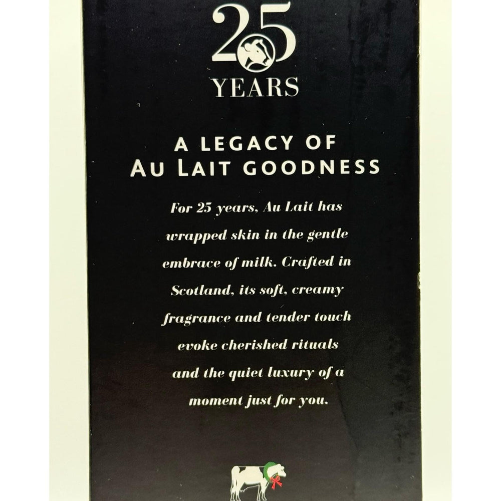 Scottish Fine Soaps Au Lait milk motif display highlights the luxe design.
