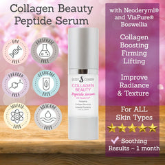 Script Essentials Suzy Cohen collagen serum on skin, smooth finish visible.