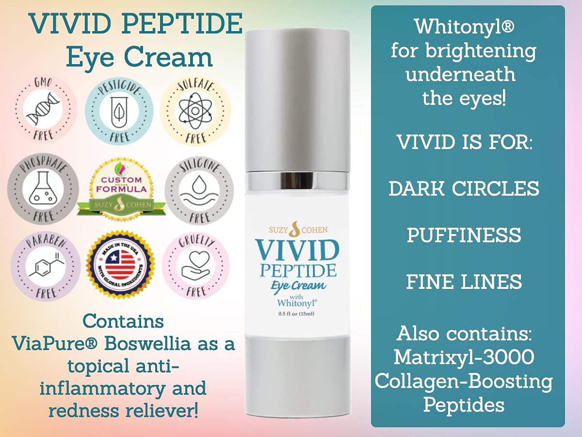 Script Essentials VIVID Eye Cream jar, creamy texture ideal for delicate under-eyes.