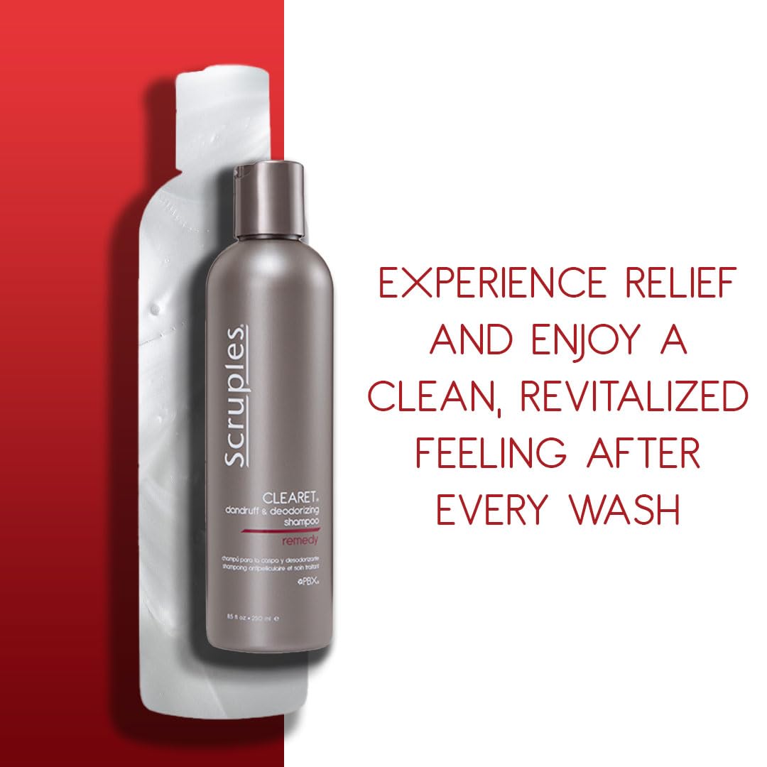 Scruples Clearet shampoo lather close-up; thorough cleansing for scalp comfort.