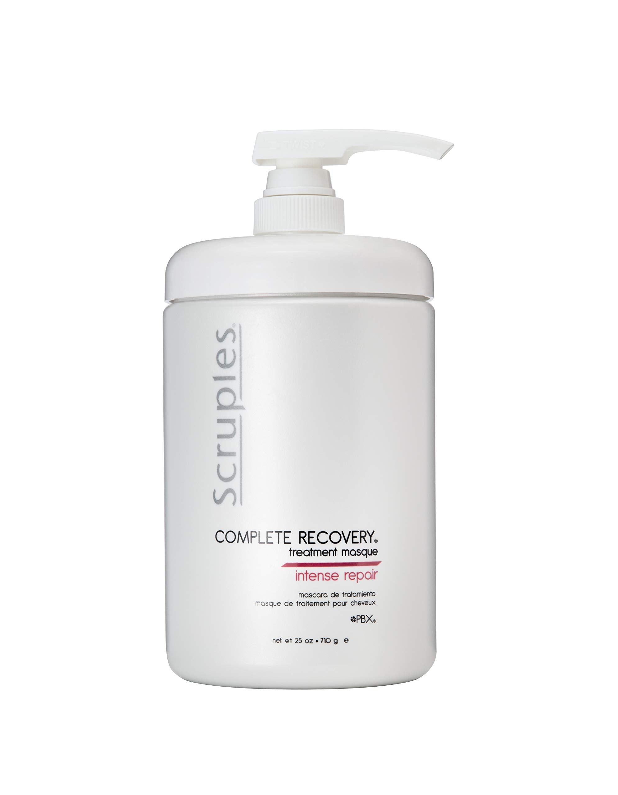 Scruples Complete Recovery Masque bottle offering deep conditioning for damaged, chemically treated hair.