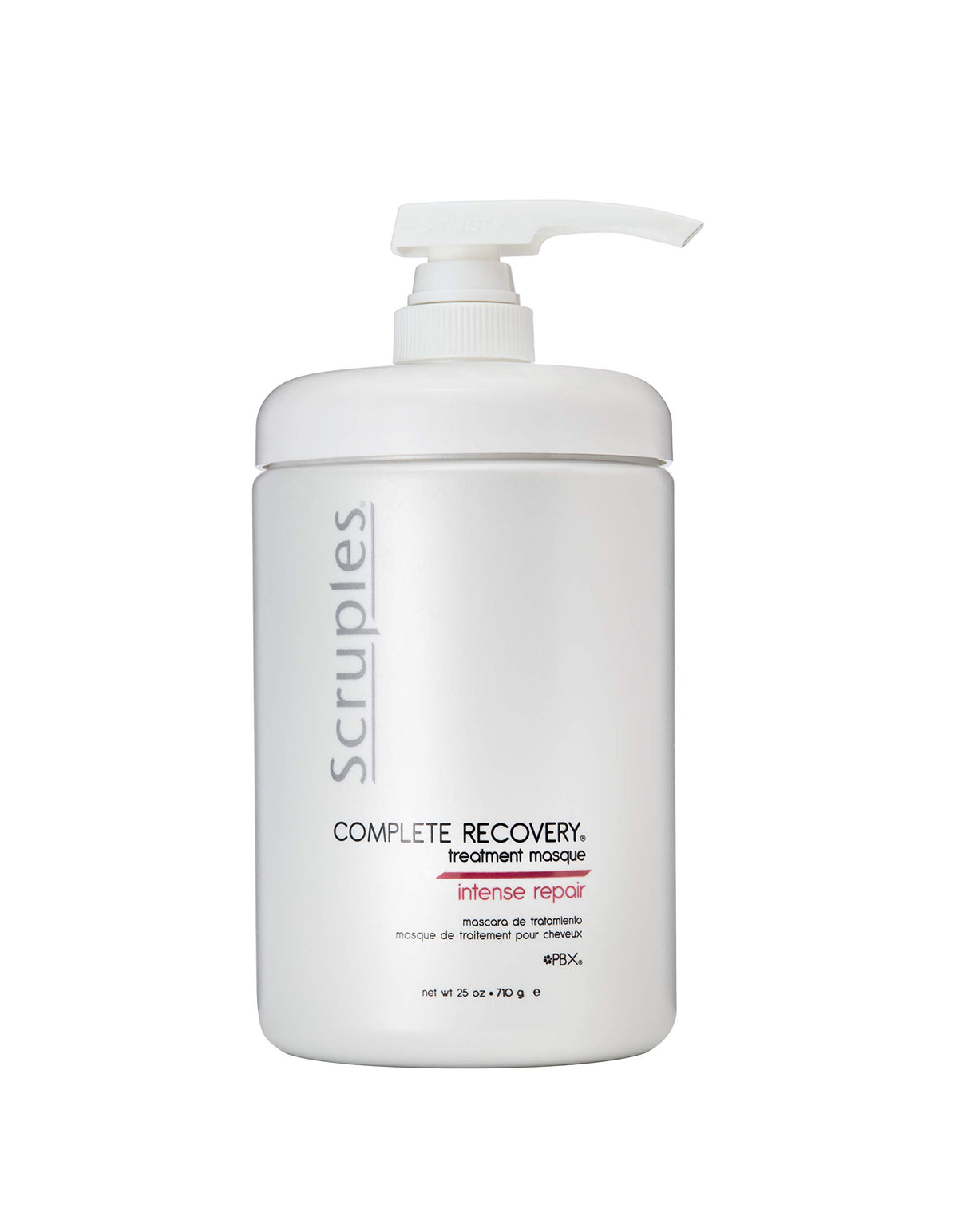 Scruples Complete Recovery Masque bottle offering deep conditioning for damaged, chemically treated hair.