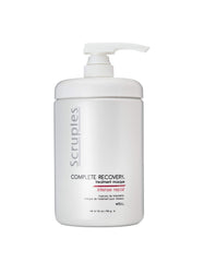 Scruples Complete Recovery Masque bottle offering deep conditioning for damaged, chemically treated hair.