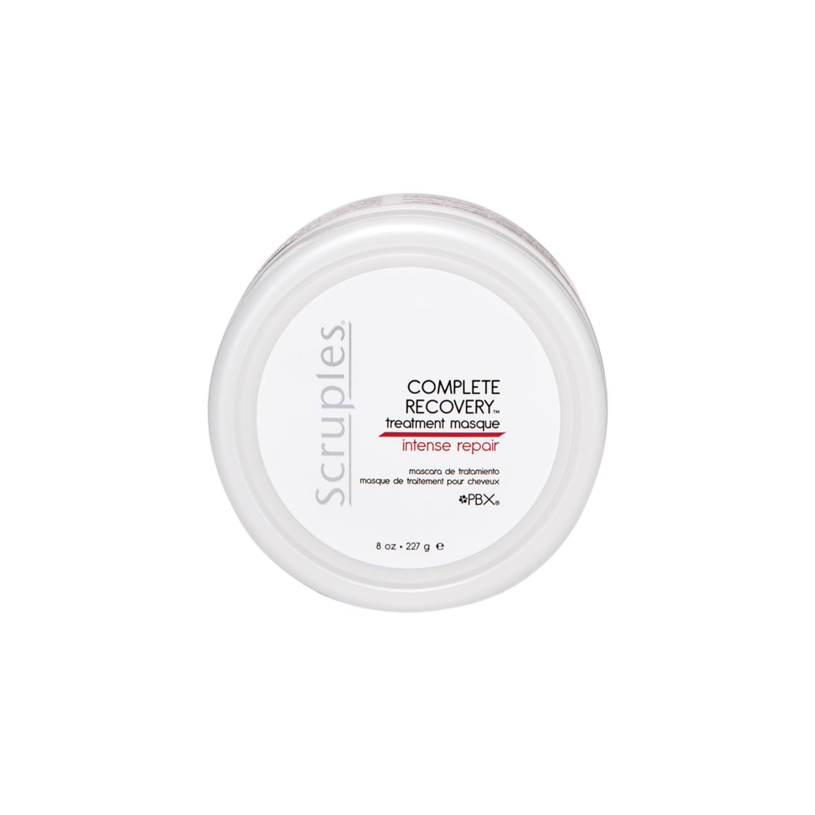 Scruples Complete Recovery Masque packaging shown, signaling salon-grade hydration.