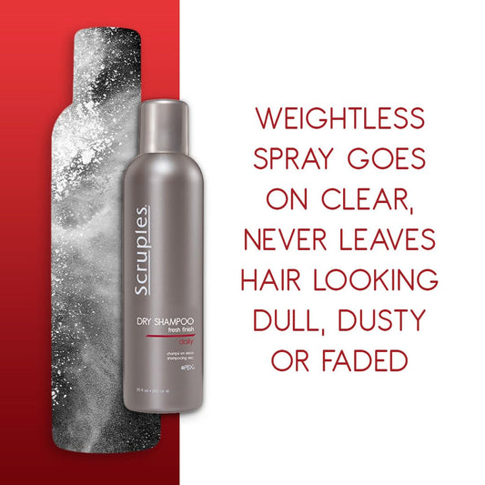 Scruples Dry Shampoo Fresh Finish spray nozzle enables quick, texturized root lift.