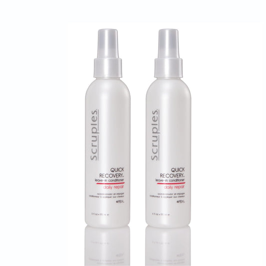 Scruples Quick Recovery Leave In Conditioner bottle spray detangles and protects hair from heat