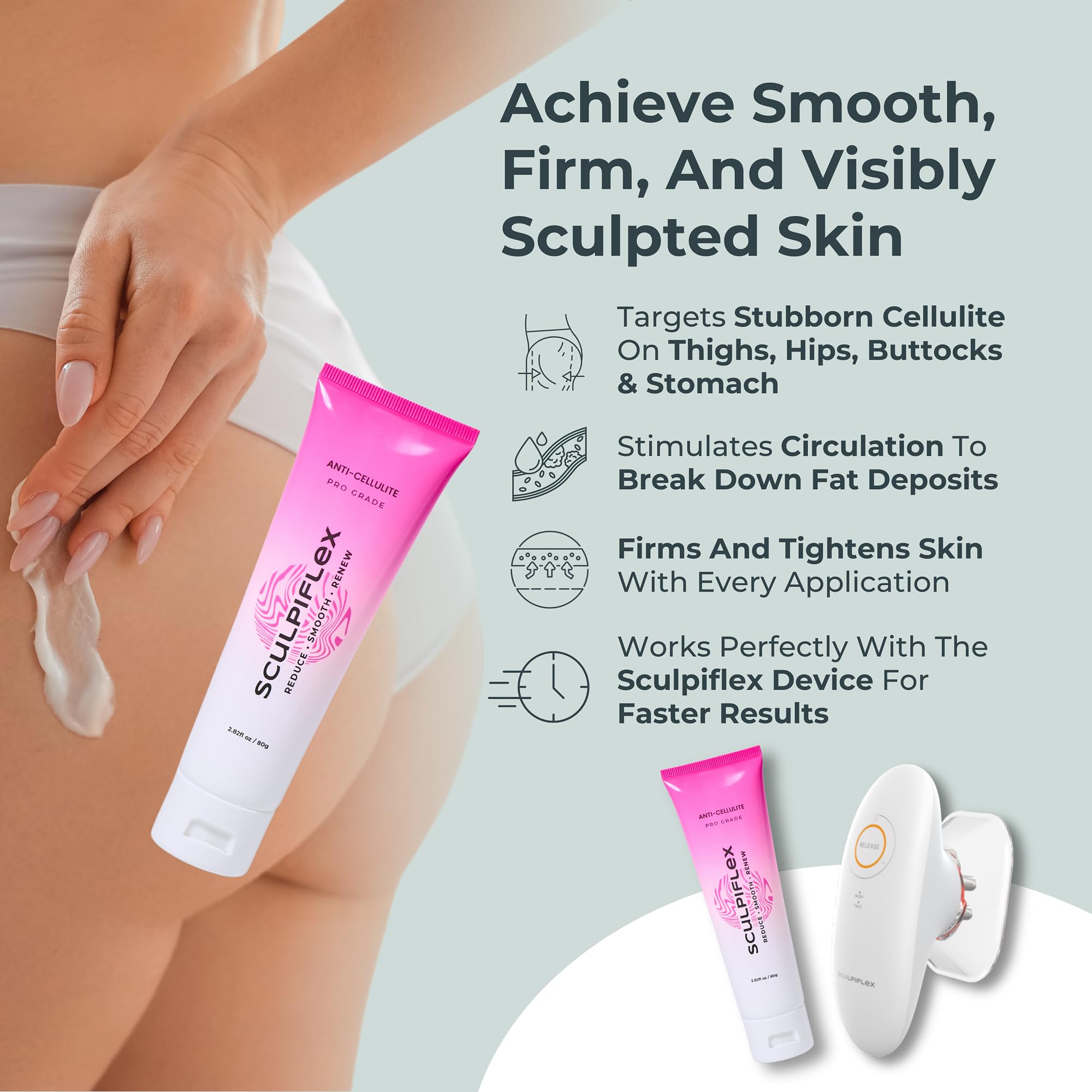 SCULPIFLEX firming cream for arms tightens skin for a firmer upper body.