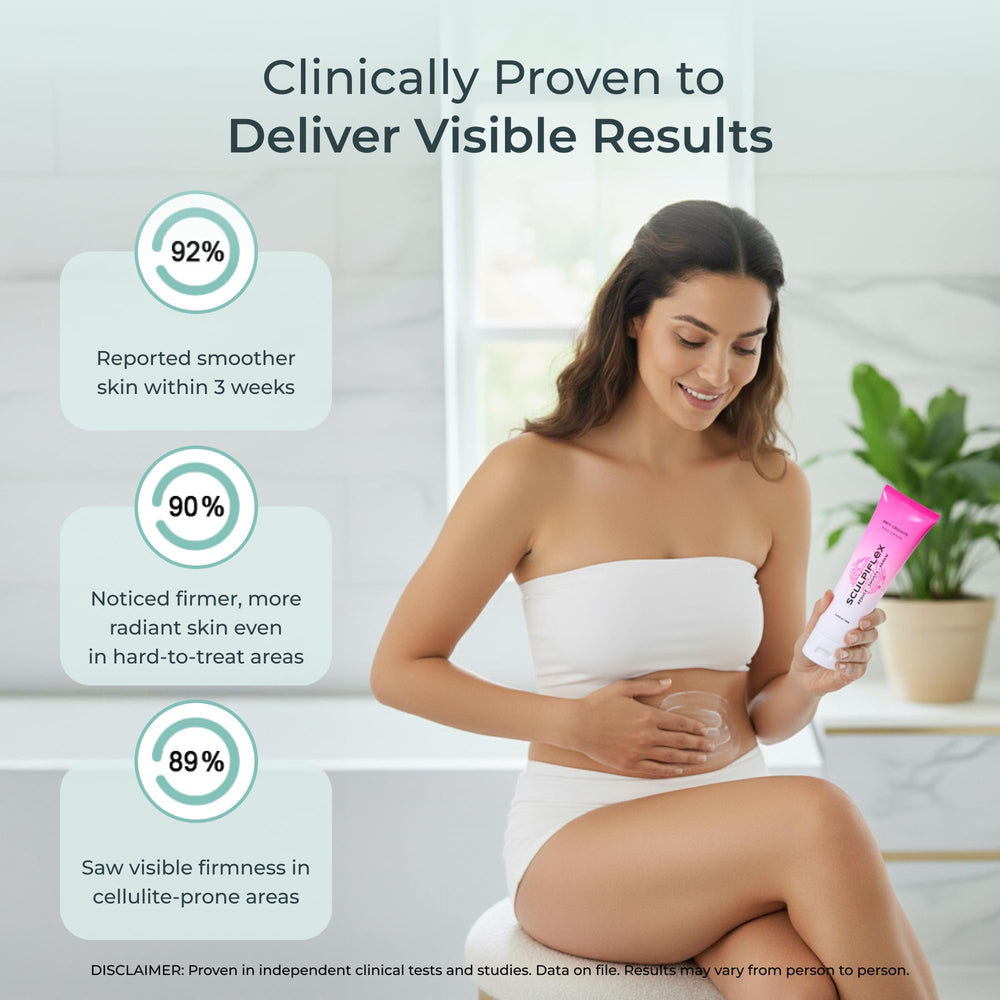 SCULPIFLEX firming cream for stomach smooths the midsection with a toned silhouette.