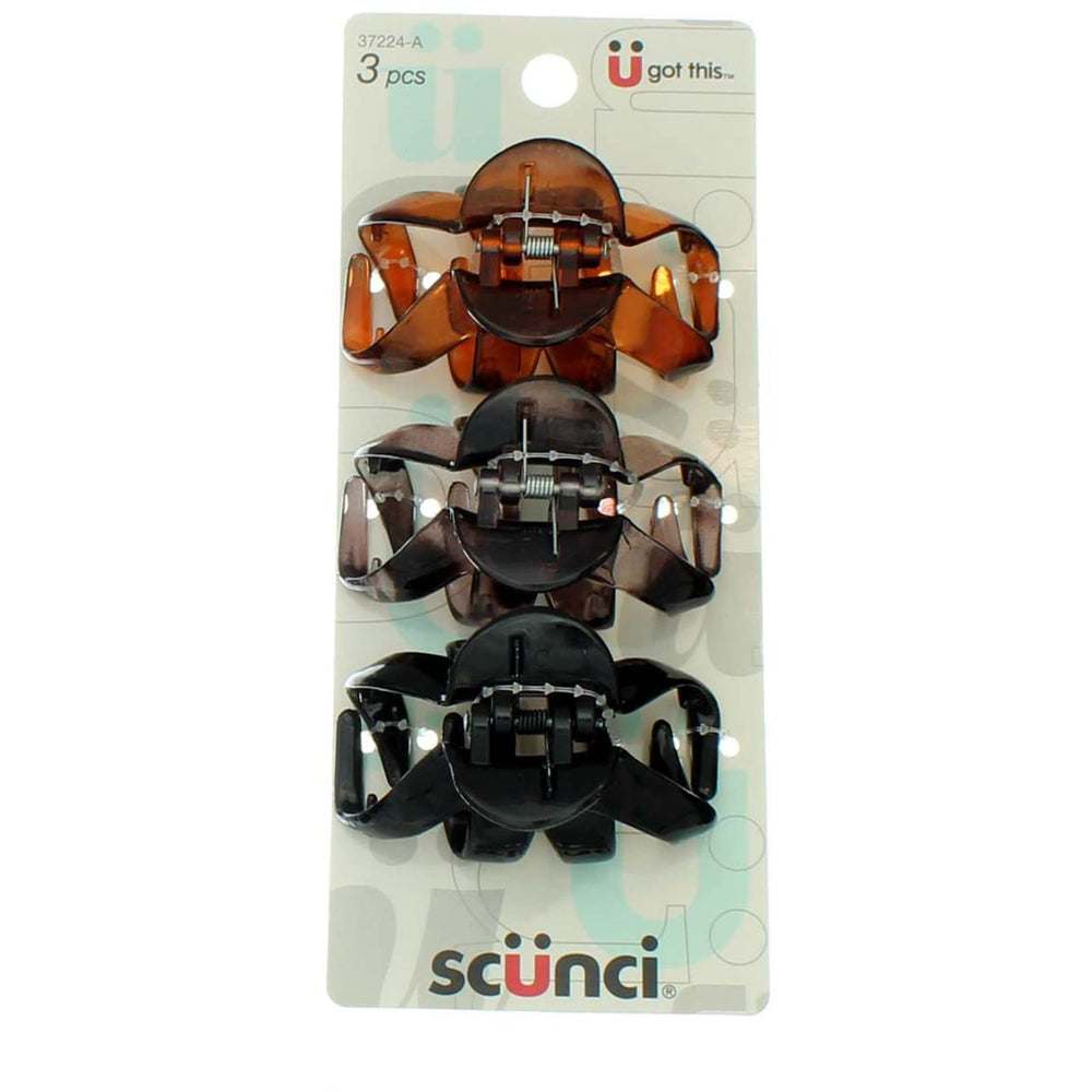 Scunci Effortless Beauty Jaw Clip demonstrating secure hold for all-day wear.