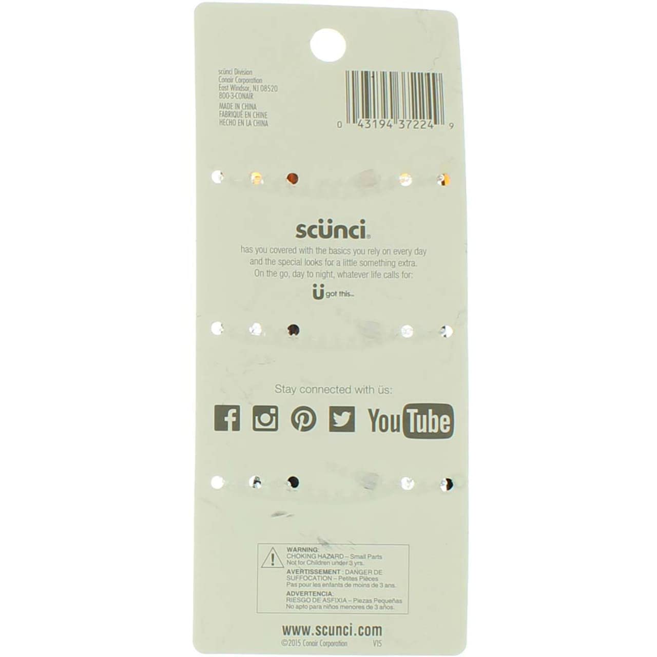 Scunci Effortless Beauty Jaw Clip used on thick hair to keep strands in place.