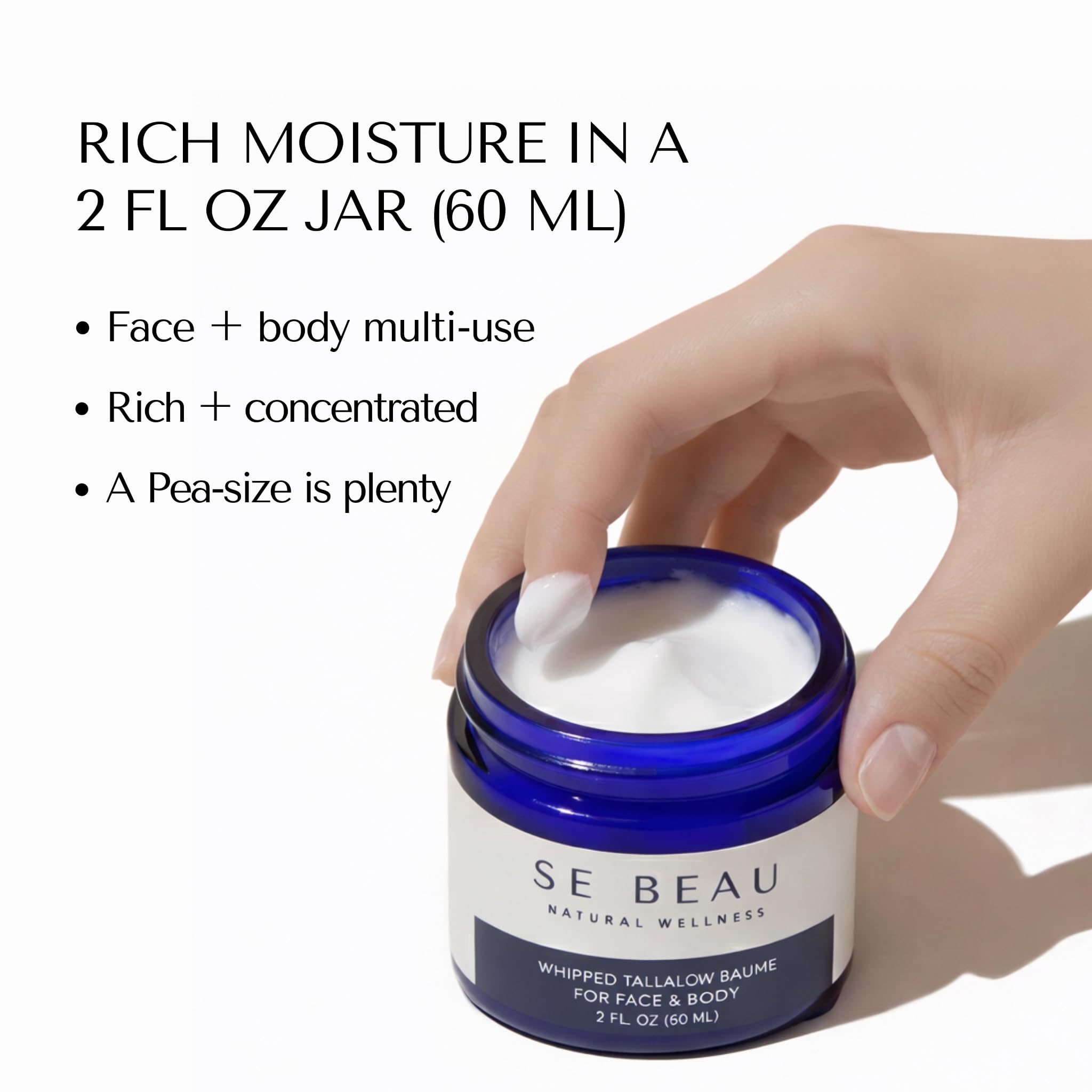 Se Beau Tallow Balm used on hands and body for soft, even hydration