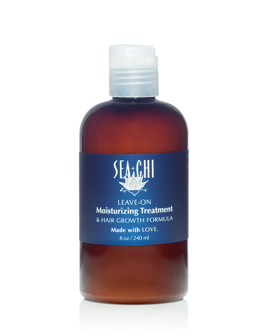 Sea Chi Organics leave-on moisturizing treatment for hair growth nourishes scalp and hair.