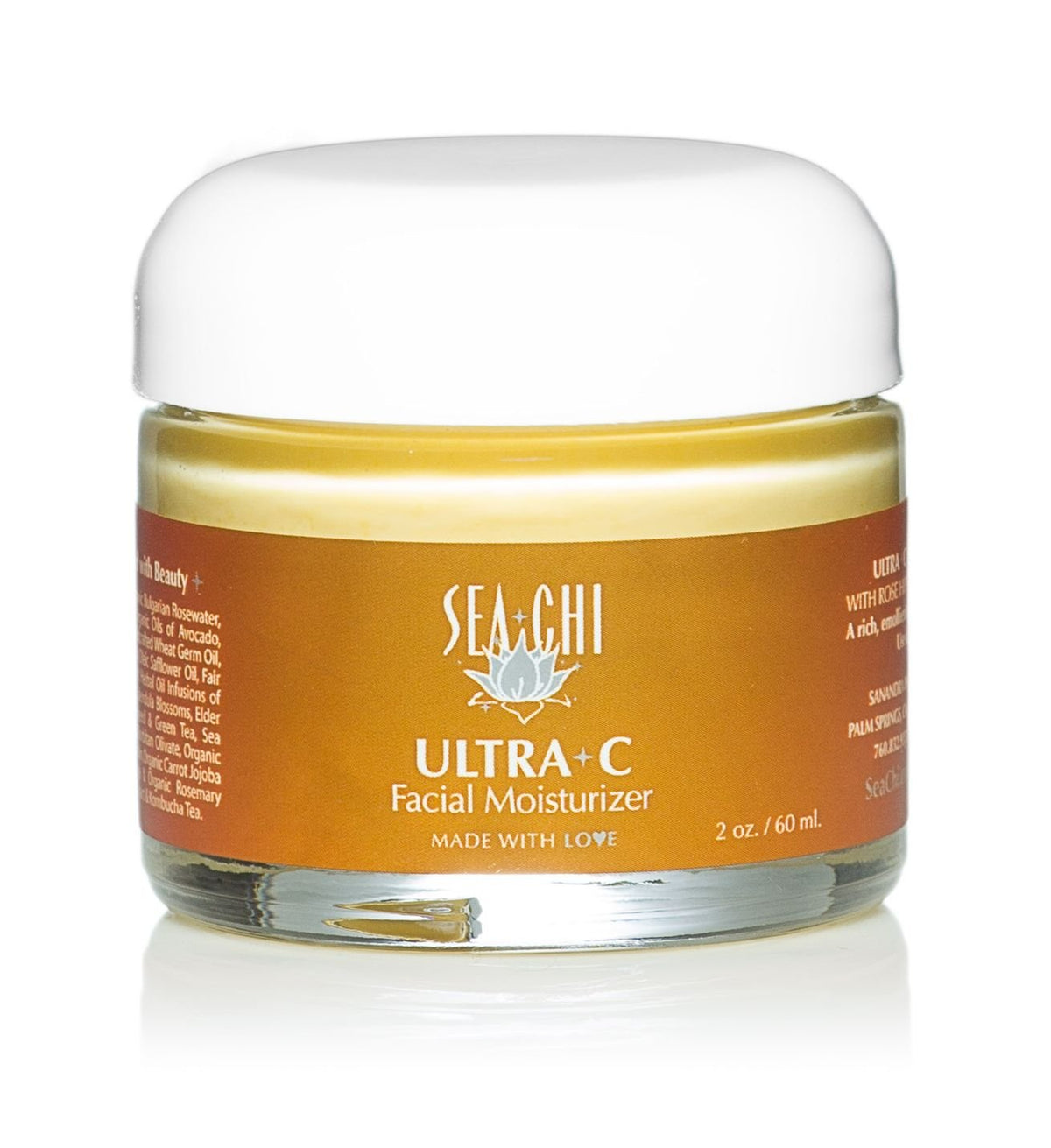 Sea Chi Organics Ultra C Rosehips 2oz jar, soothing facial cream for dry skin