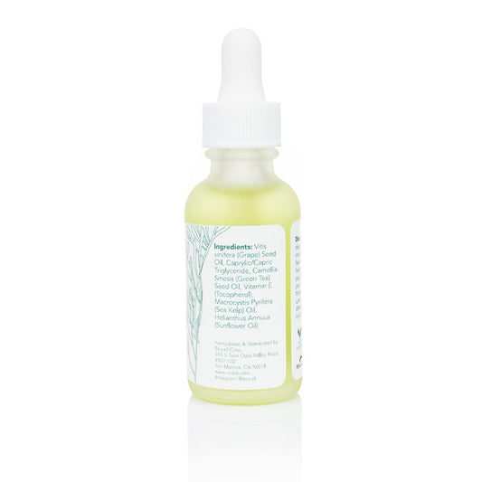Sea-El Matcha Face Oil drop application demonstrating quick absorption