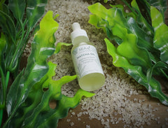 Vegan skincare badge with ocean-inspired visuals appealing to conscious shoppers