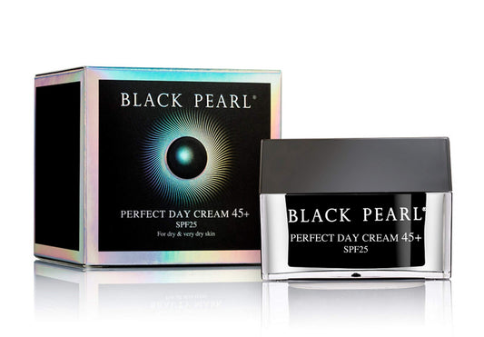 Sea of Spa Black Pearl Perfect Day Cream 45+ with SPF 25 provides daily hydration and skin balance.