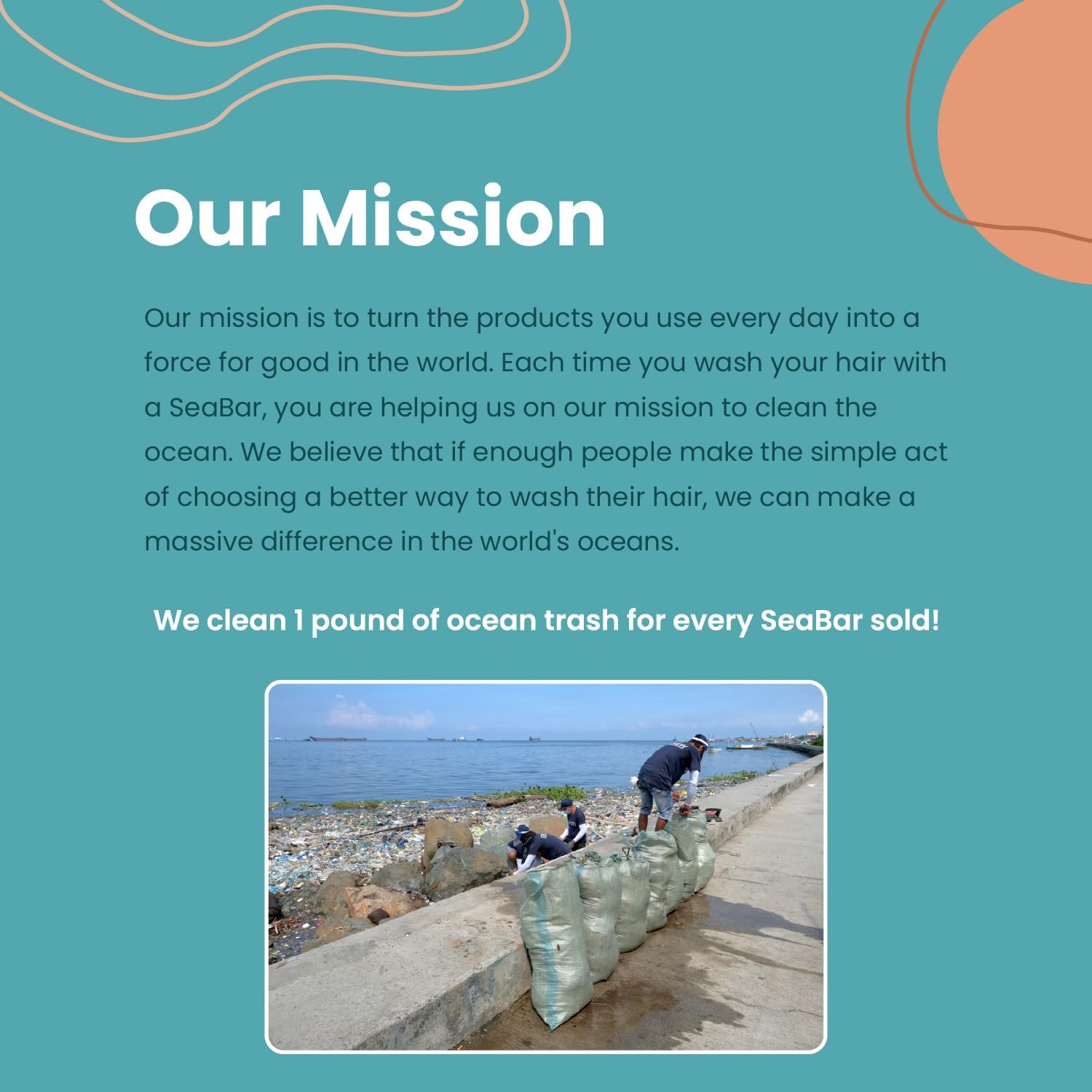 SeaBar eco packaging and plastic-offset initiative visuals reinforcing a cleaner planet