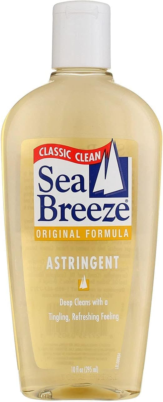 Sea Breeze Astringent Original bottle close-up for refreshed skin care