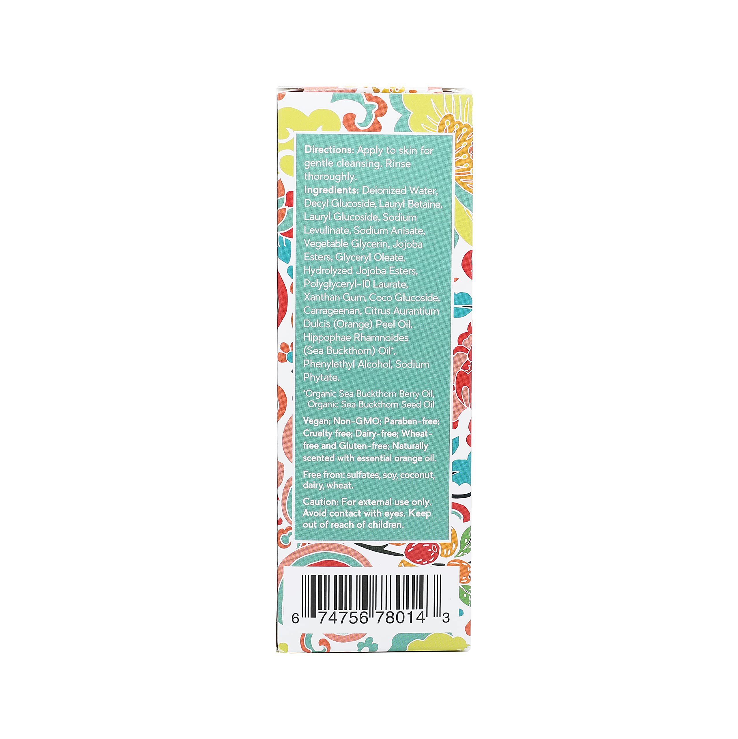 Close-up of exfoliating foam from SEABUCKWONDERS face wash for gentle exfoliation