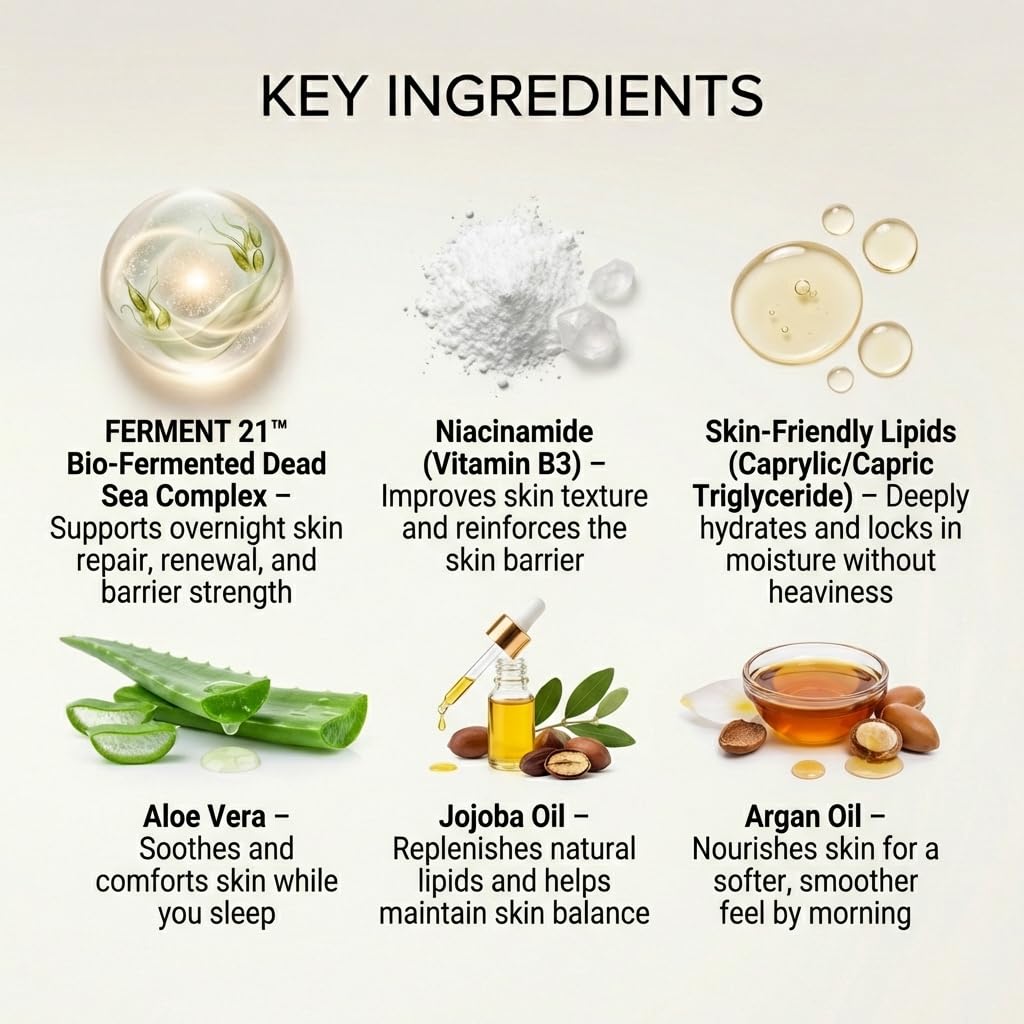 SEACRET Bio Skin Hydration Night Cream being massaged onto skin for overnight hydration.