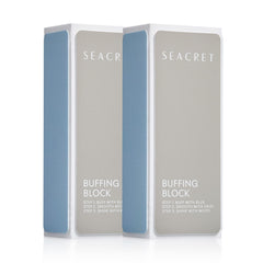 SEACRET Minerals Professional Nail Buffer Block front view showing compact design for at-home use and shine