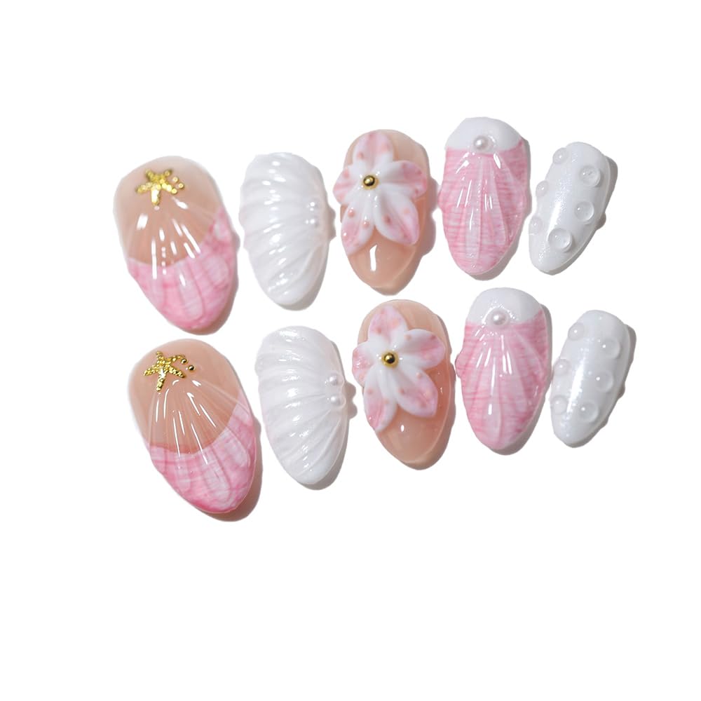 Seashell soft pink gradient nails offer natural look and smooth blend
