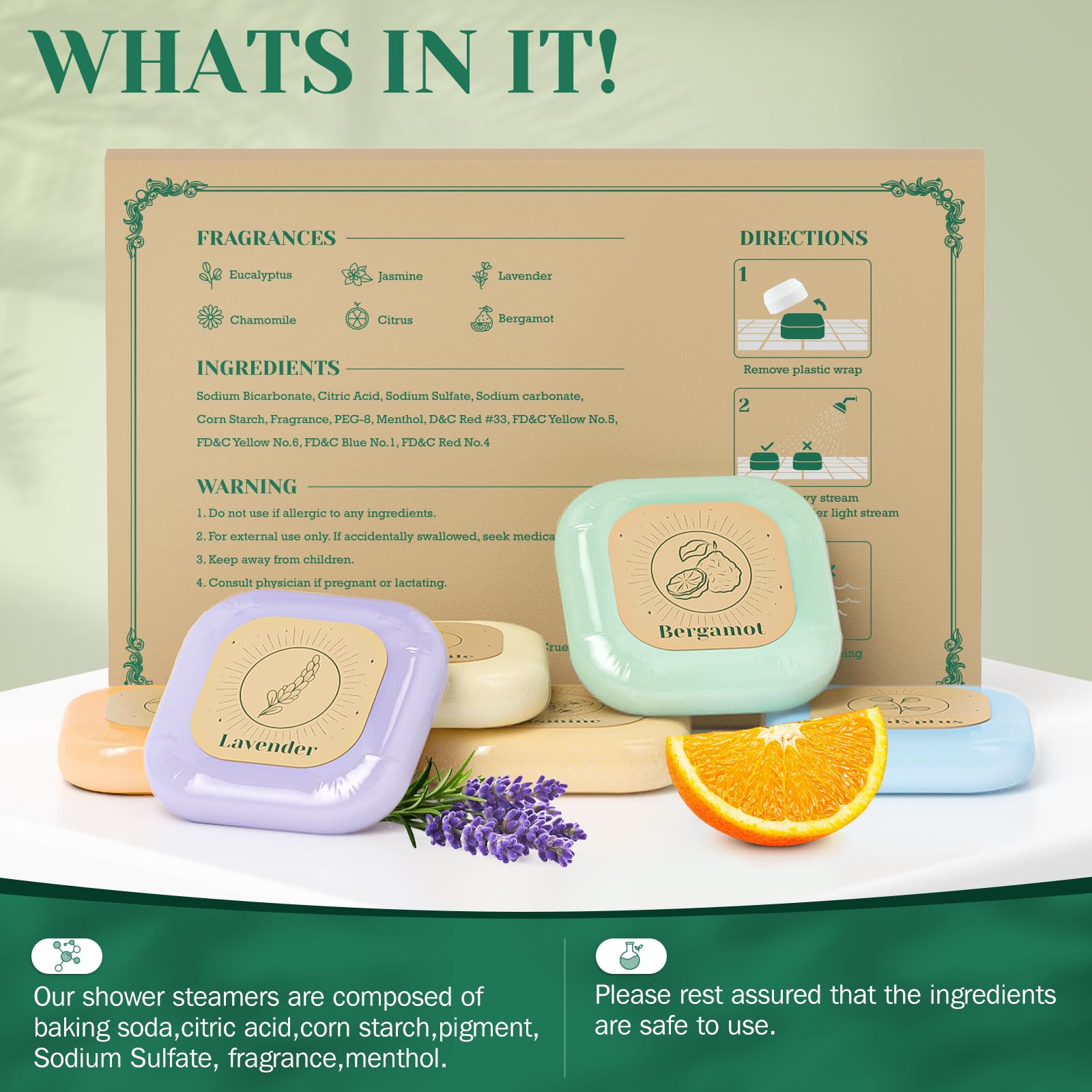 SeasonBliss eucalyptus steamers clear the senses during a revitalizing shower
