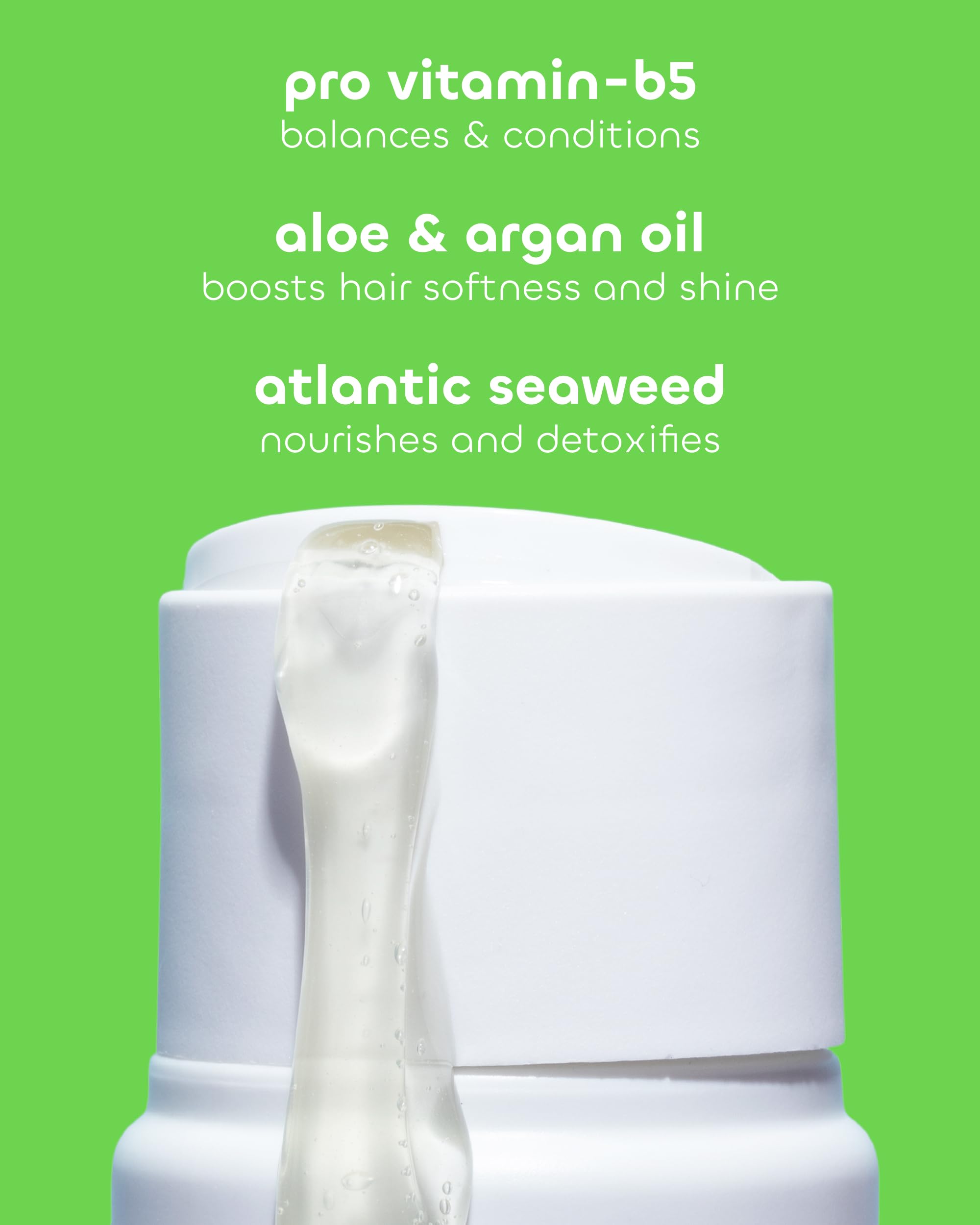 The Seaweed Bath Co. Balance shampoo bottle close-up highlights oil-control cleansing.