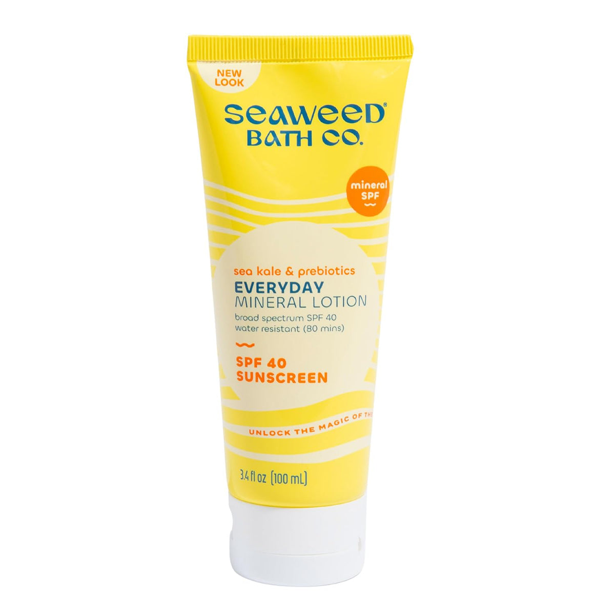 Seaweed Bath Co Everyday Mineral SPF40 bottle showing gentle mineral sunscreen for everyday sun protection