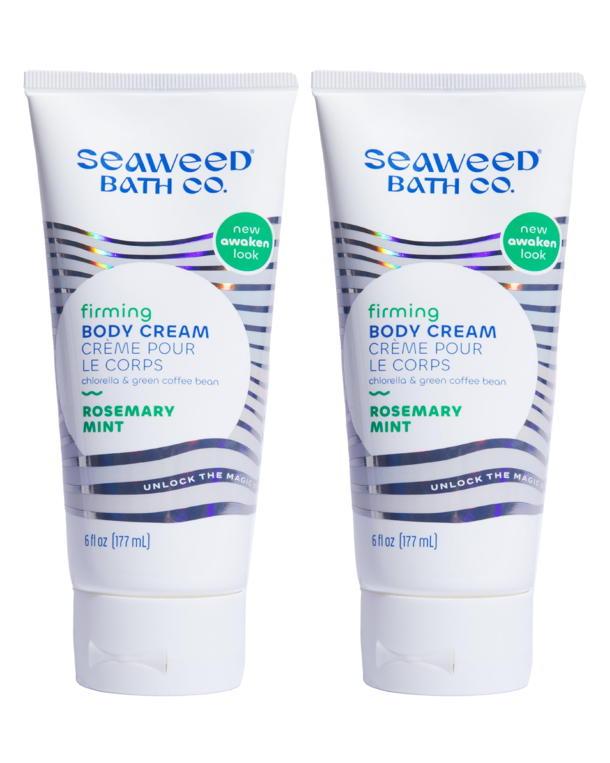 Seaweed Bath Co. firming body cream bottle with rosemary mint, delivering deep hydration