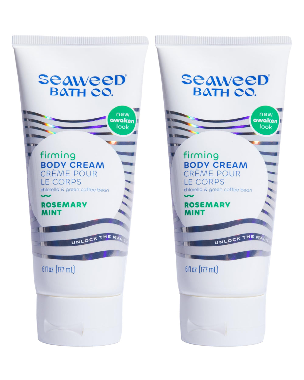 Seaweed Bath Co. firming body cream bottle with rosemary mint, delivering deep hydration