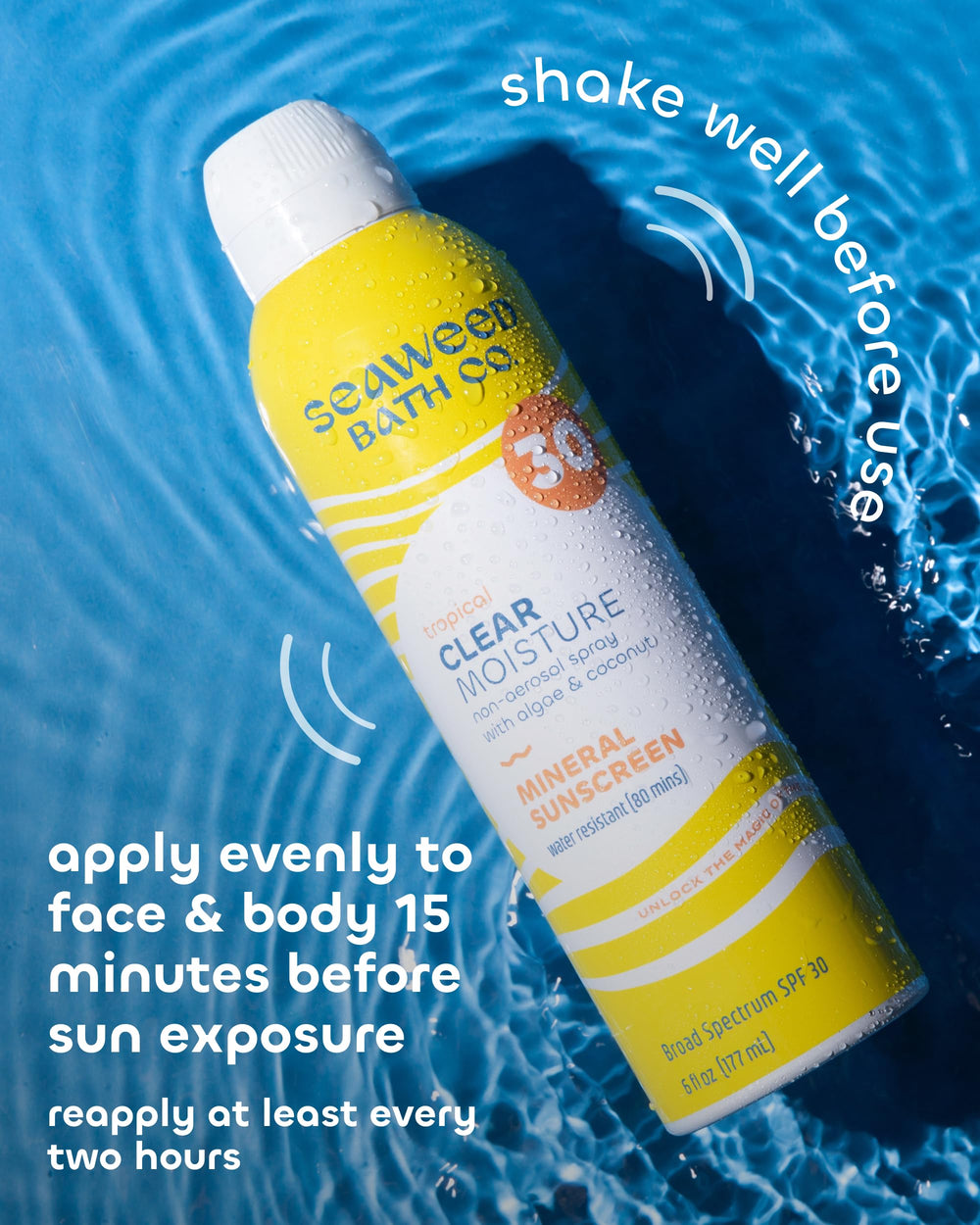 Hydration blend with algae, coconut, and hyaluronic acid for all skin types.