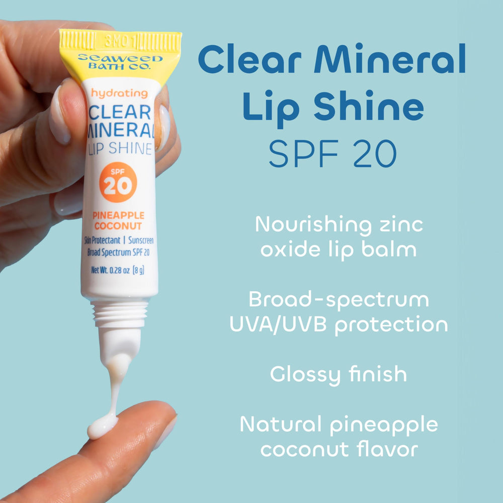The Seaweed Bath Co. Lip Shine SPF 20 application shot showing smooth glide