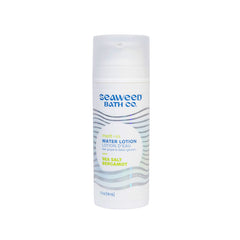 The Seaweed Bath Co. Melt-In Water Lotion bottle shows sea-salt bergamot hydration.