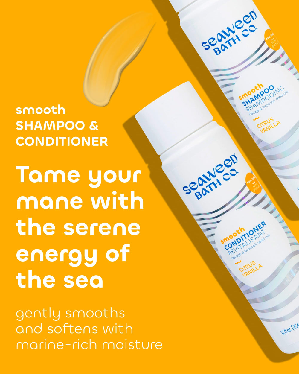 Seaweed Bath Co. Smooth conditioner bottle provides moisture and frizz control.